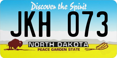 ND license plate JKH073