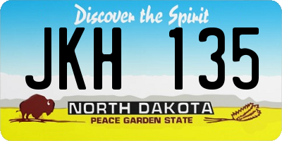ND license plate JKH135
