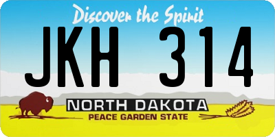 ND license plate JKH314