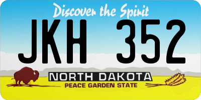 ND license plate JKH352