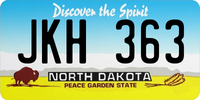 ND license plate JKH363