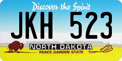 ND license plate JKH523