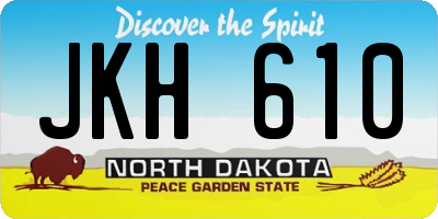 ND license plate JKH610