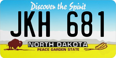 ND license plate JKH681