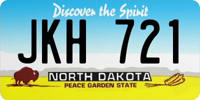 ND license plate JKH721