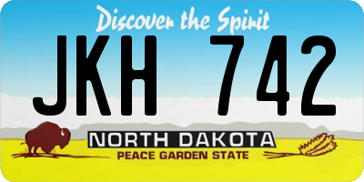 ND license plate JKH742