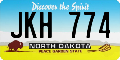 ND license plate JKH774