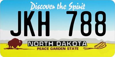ND license plate JKH788