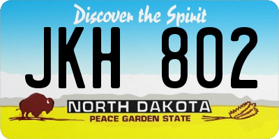ND license plate JKH802