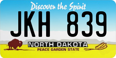 ND license plate JKH839