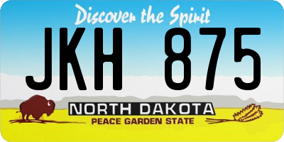 ND license plate JKH875