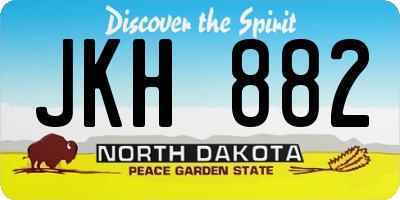 ND license plate JKH882