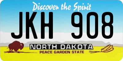 ND license plate JKH908
