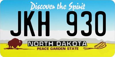 ND license plate JKH930