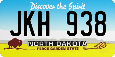 ND license plate JKH938