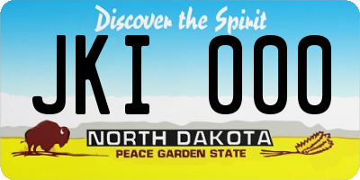 ND license plate JKI000