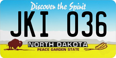 ND license plate JKI036