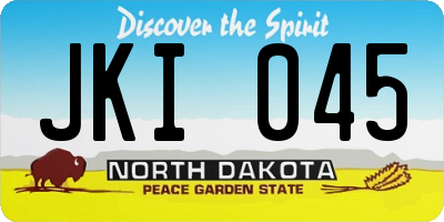 ND license plate JKI045