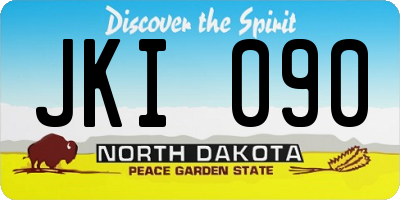 ND license plate JKI090