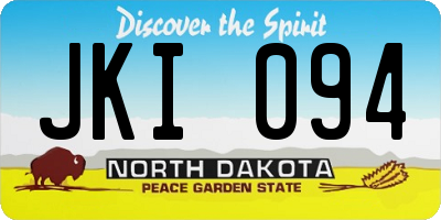 ND license plate JKI094