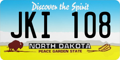ND license plate JKI108