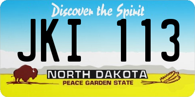 ND license plate JKI113