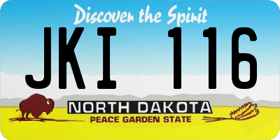 ND license plate JKI116