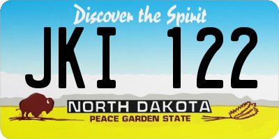 ND license plate JKI122