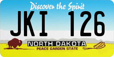 ND license plate JKI126
