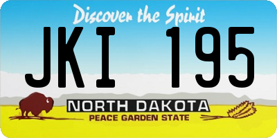 ND license plate JKI195