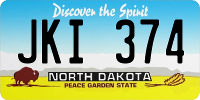 ND license plate JKI374