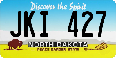 ND license plate JKI427