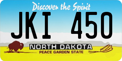 ND license plate JKI450