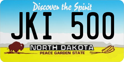 ND license plate JKI500