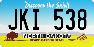 ND license plate JKI538