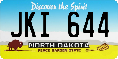 ND license plate JKI644