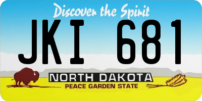 ND license plate JKI681