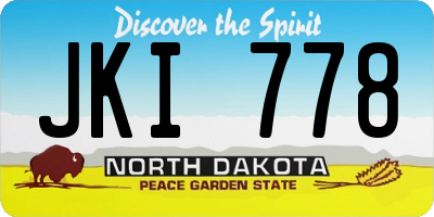 ND license plate JKI778
