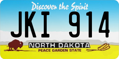 ND license plate JKI914