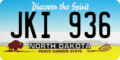 ND license plate JKI936