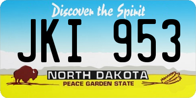 ND license plate JKI953
