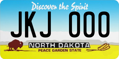 ND license plate JKJ000