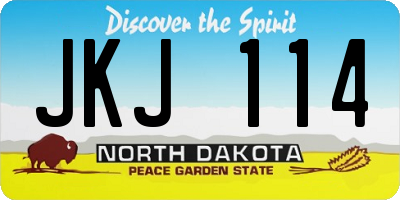 ND license plate JKJ114