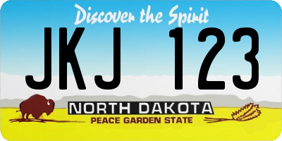 ND license plate JKJ123