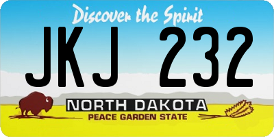 ND license plate JKJ232