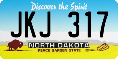 ND license plate JKJ317