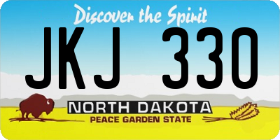 ND license plate JKJ330