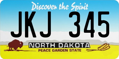 ND license plate JKJ345