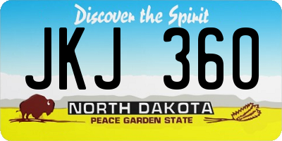 ND license plate JKJ360