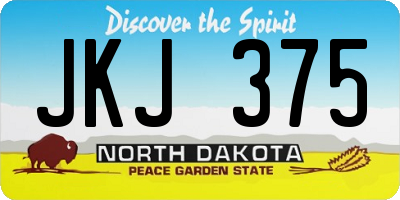 ND license plate JKJ375